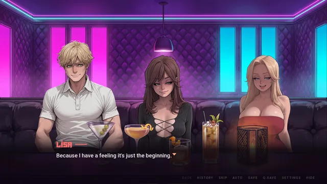 The four friends in a VIP booth