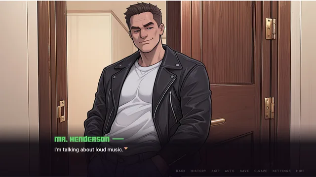 Mr. Henderson at the door